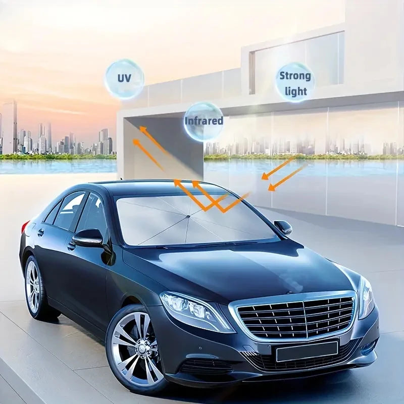 Automobile Windshield Sunshade-Foldable Automobile Umbrella Sunshade, Anti-Ultraviolet Car Front Window (Heat Protection) Windsh