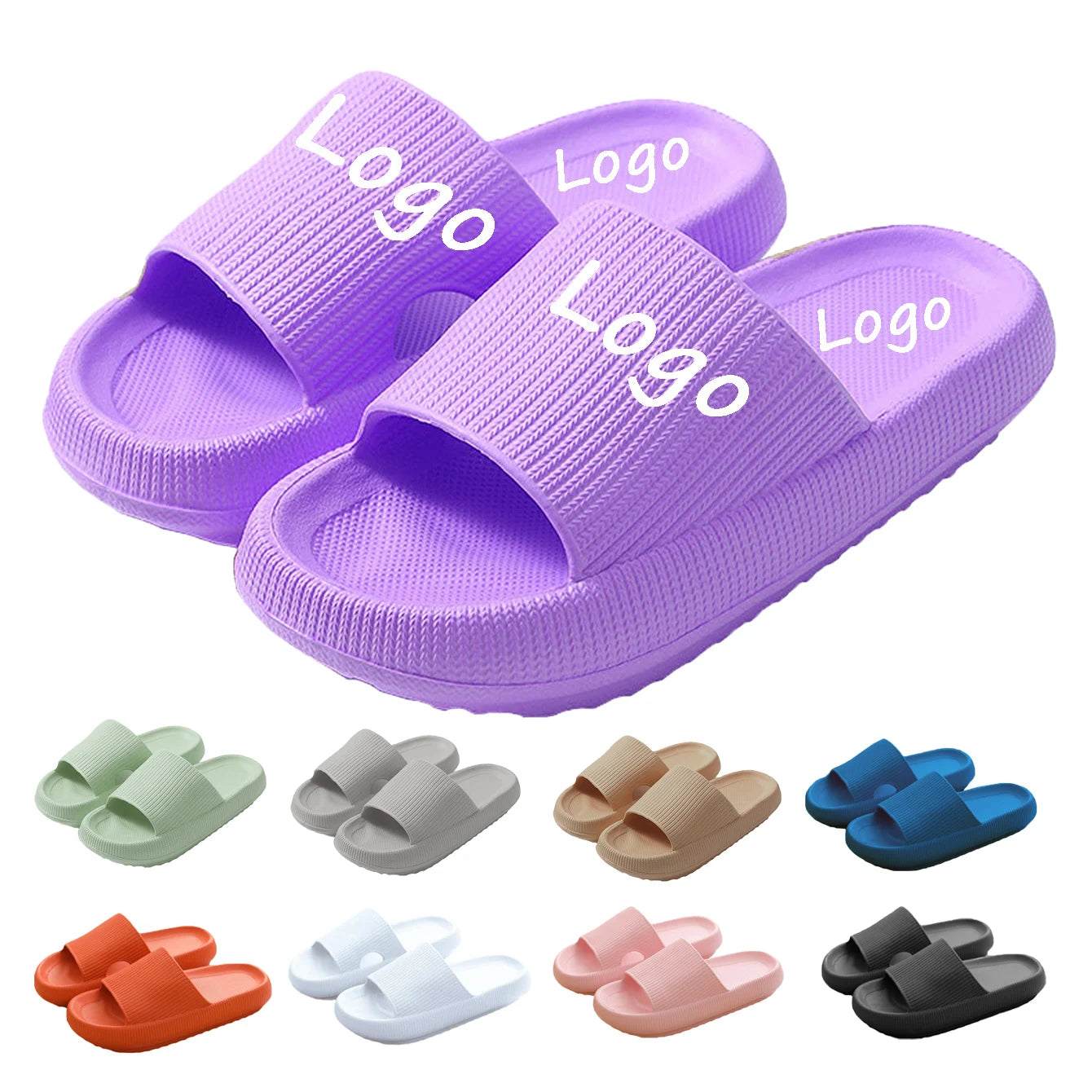 Bosirui Home Customizable Platform Foam Sliders Men's Women's Comfort Sandals with Pillow Slides for Shower Sports Bathroom