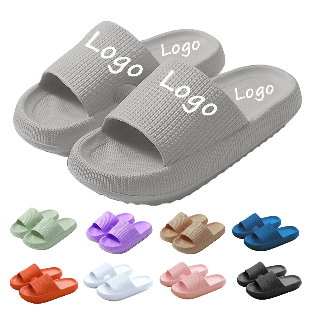 Bosirui Home Customizable Platform Foam Sliders Men's Women's Comfort Sandals with Pillow Slides for Shower Sports Bathroom