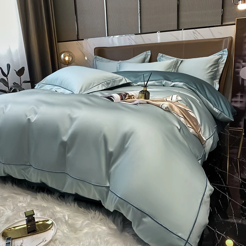 White Egyptian Cotton Bedding Sets Embroidery Duvet Cover Flat/Fitted Bed Sheet Linen Hotel Style Home Textiles Queen King