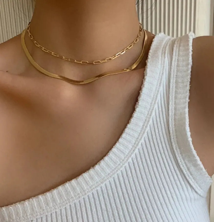 classic basic chain choker 3mm snake chain choker necklace for women simple jewelry wholesale