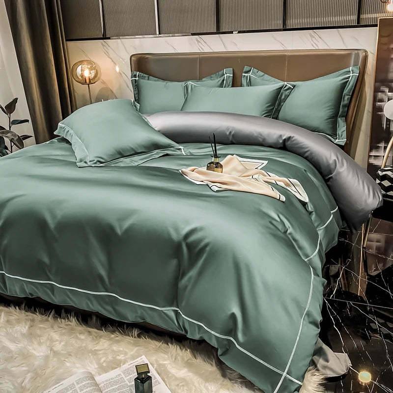White Egyptian Cotton Bedding Sets Embroidery Duvet Cover Flat/Fitted Bed Sheet Linen Hotel Style Home Textiles Queen King