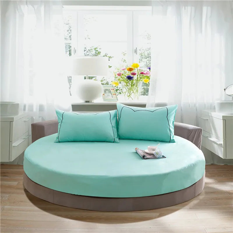 Hotel Round Bedding Fitted Bed sheet with Elastic band romantic Themed Hotel Round Mattress Cover Diameter 200cm-220cm
