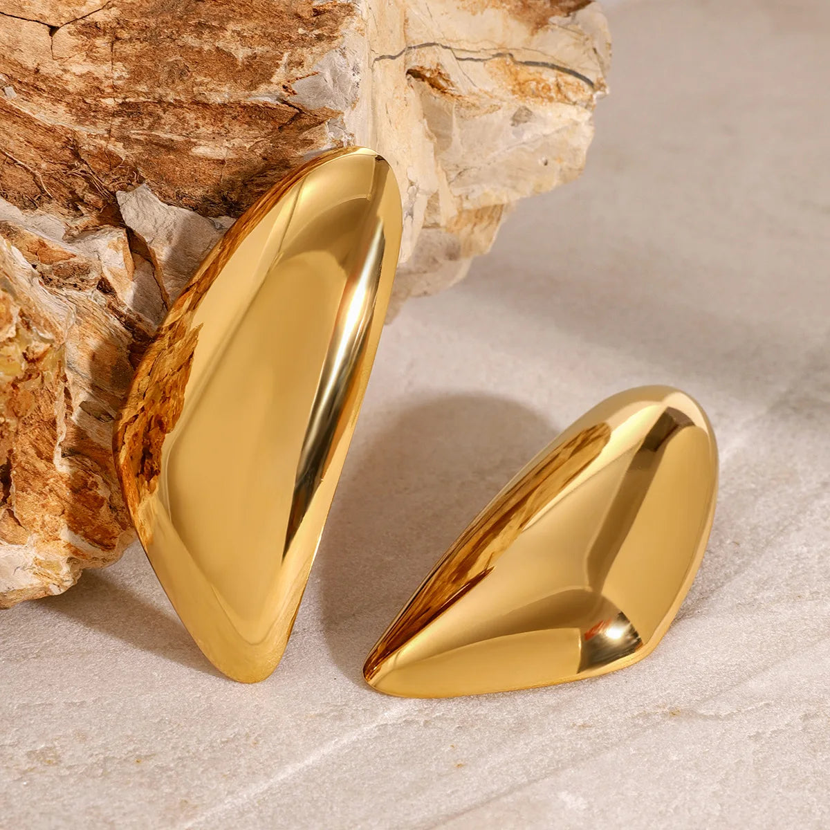 New Arrival 18K Gold Plated Silver Stainless Steel Earring Two-Tone Minimalist Hoop Gold Loops Earrings