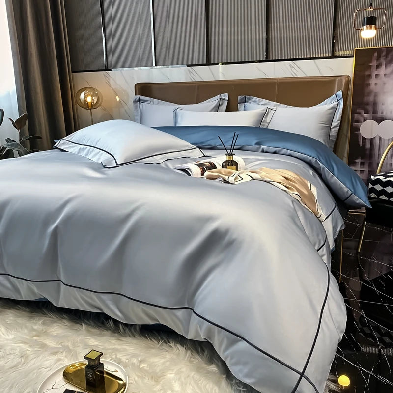 White Egyptian Cotton Bedding Sets Embroidery Duvet Cover Flat/Fitted Bed Sheet Linen Hotel Style Home Textiles Queen King
