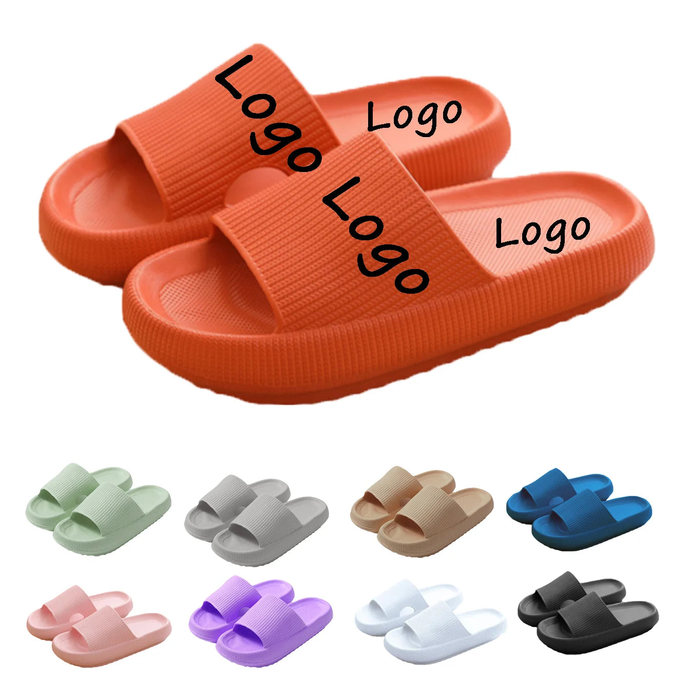 Bosirui Home Customizable Platform Foam Sliders Men's Women's Comfort Sandals with Pillow Slides for Shower Sports Bathroom