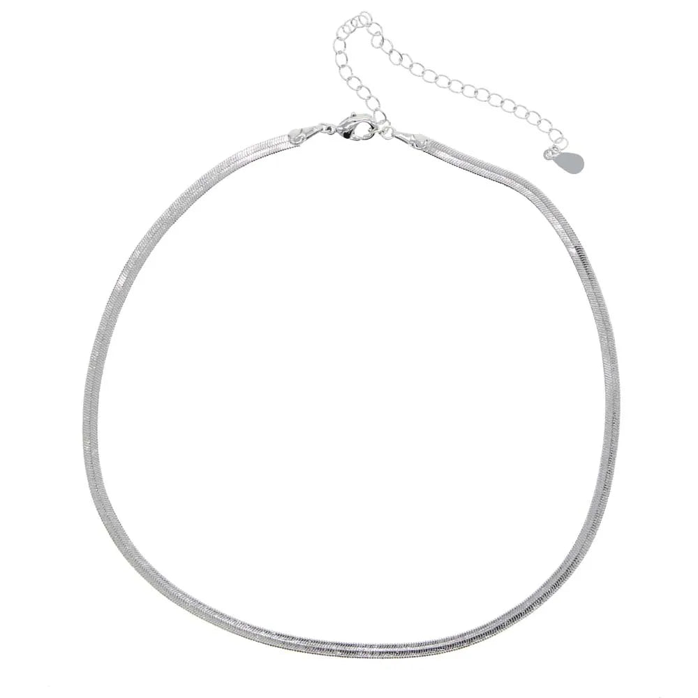 classic basic chain choker 3mm snake chain choker necklace for women simple jewelry wholesale