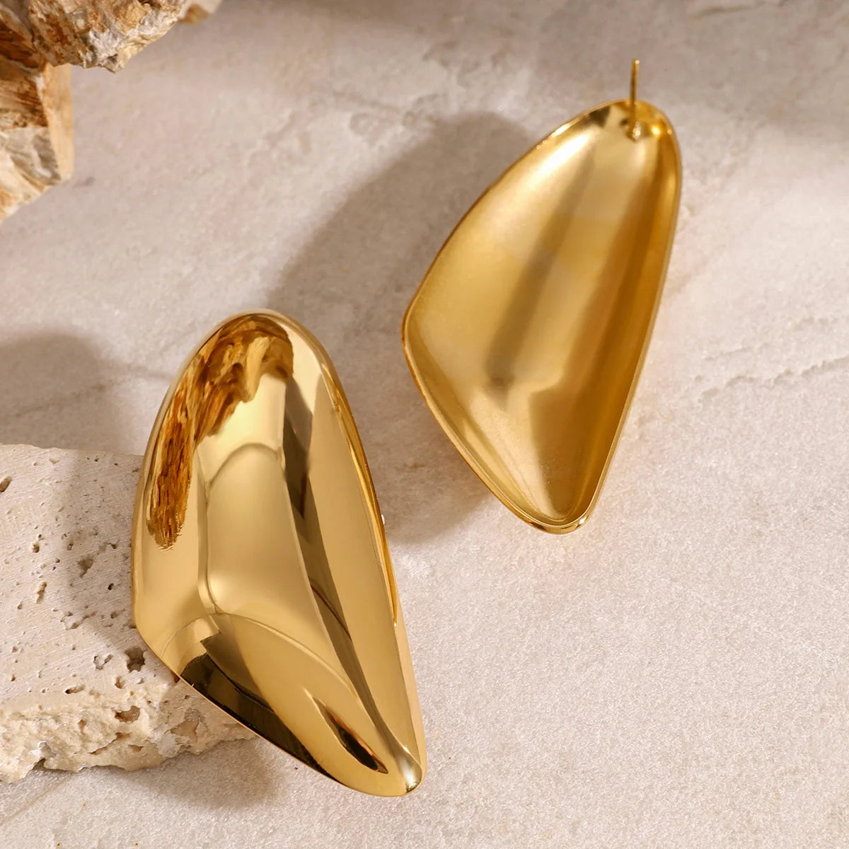 New Arrival 18K Gold Plated Silver Stainless Steel Earring Two-Tone Minimalist Hoop Gold Loops Earrings