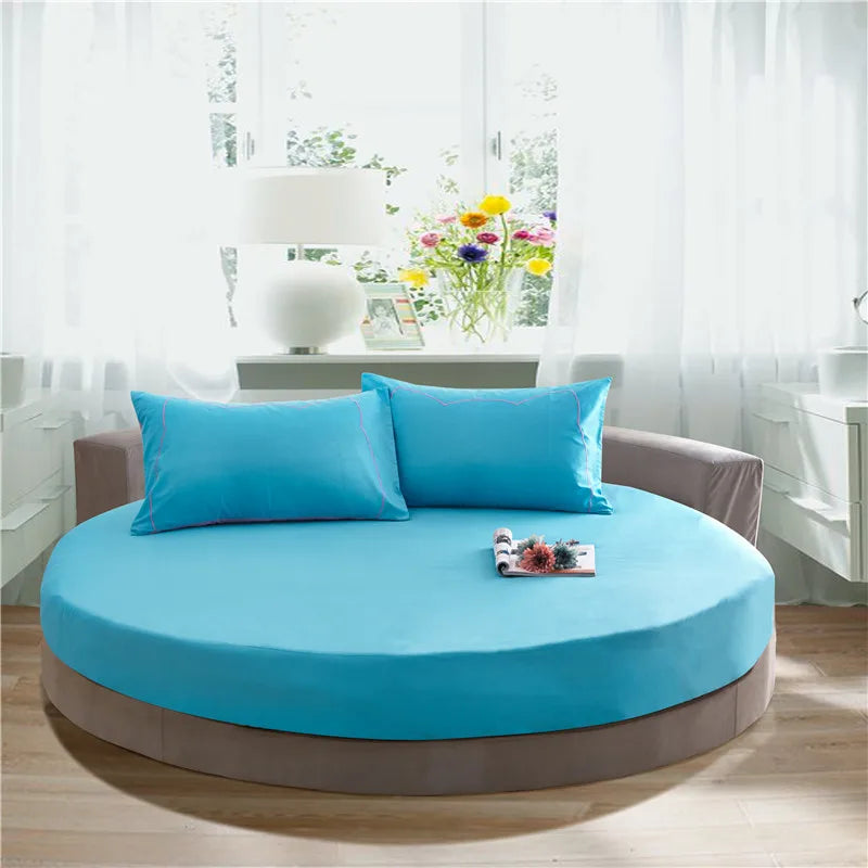 Hotel Round Bedding Fitted Bed sheet with Elastic band romantic Themed Hotel Round Mattress Cover Diameter 200cm-220cm