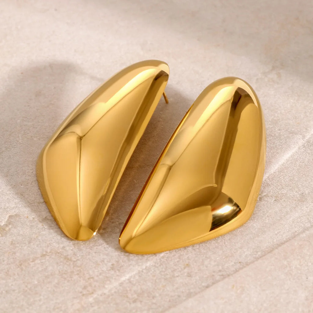 New Arrival 18K Gold Plated Silver Stainless Steel Earring Two-Tone Minimalist Hoop Gold Loops Earrings