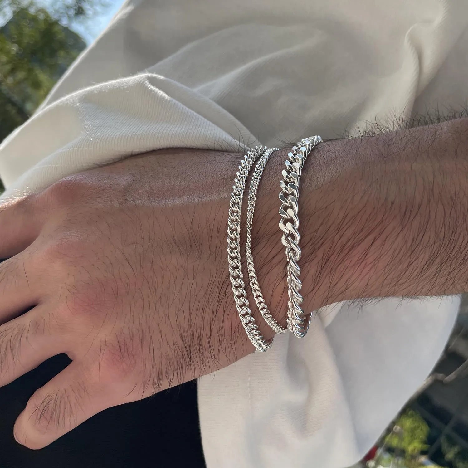 14k Real Gold Plated Flat Curb Chain Bracelet 3mm 5mm 7mm 9mm Women Hip Hop Jewelry Miami Link Hand Chain Cuban Bracelet Men