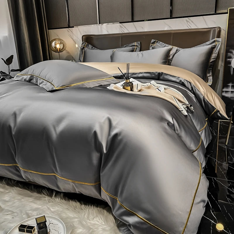 White Egyptian Cotton Bedding Sets Embroidery Duvet Cover Flat/Fitted Bed Sheet Linen Hotel Style Home Textiles Queen King