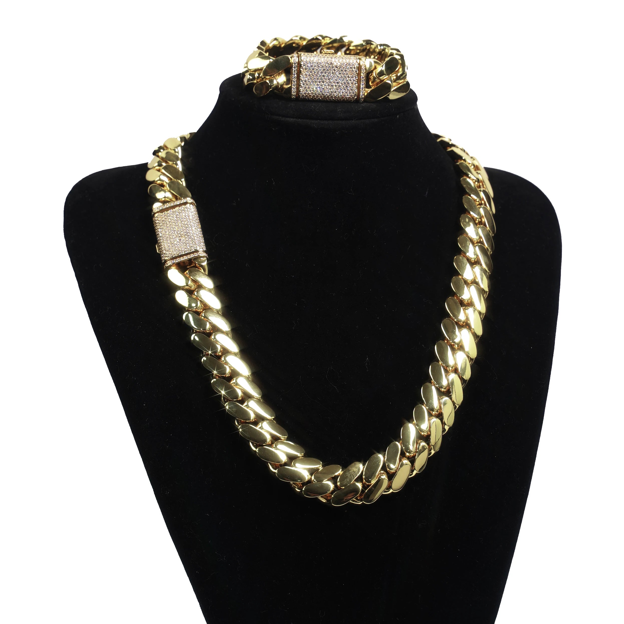 Wholesale Hip Hop Jewelry White Gold Plated Iced Out Cz Diamond Cuban Chain Gold Pig Nose Cuban Link Chain Necklace