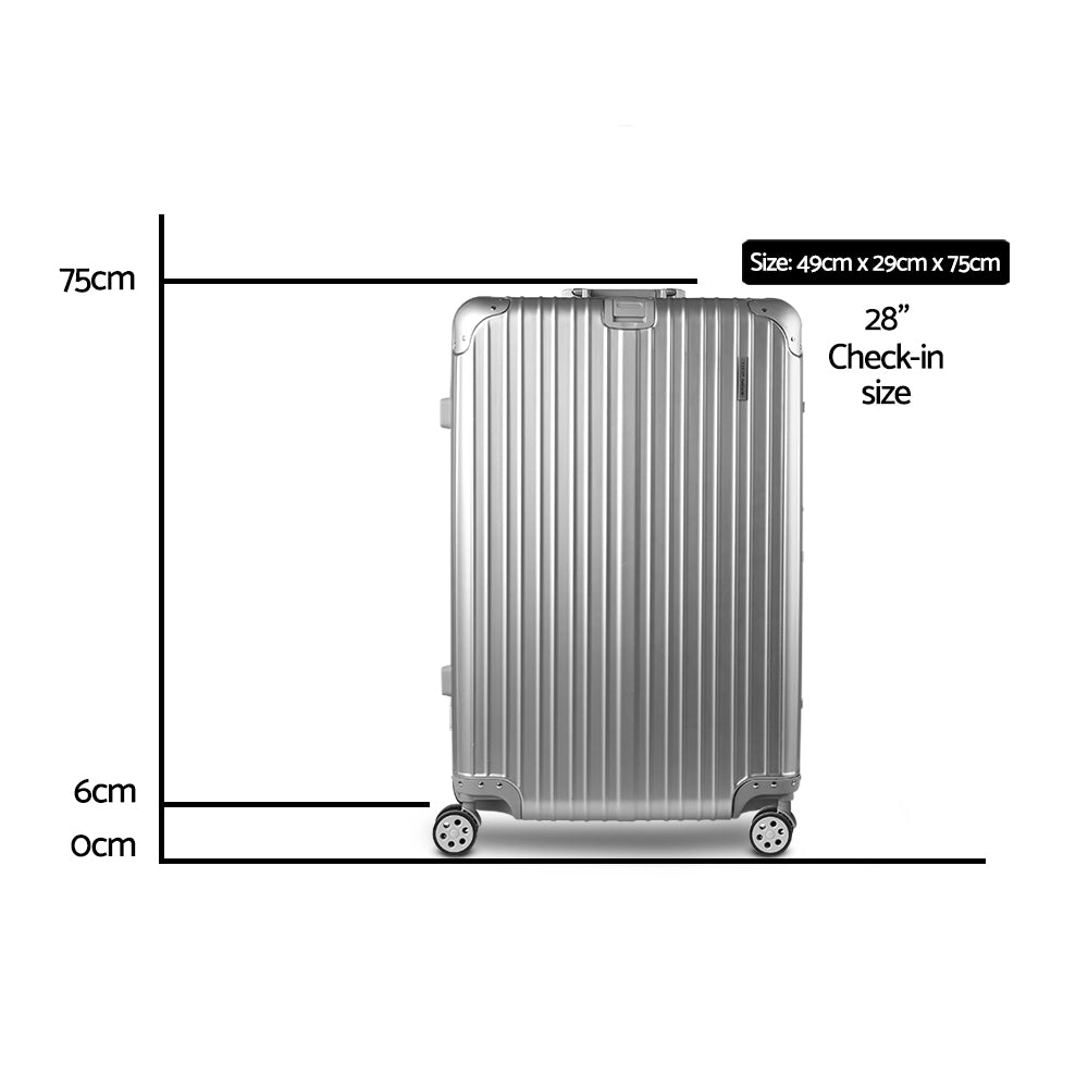 NNEDSZ 28 Aluminium Luggage Trolley - Silver