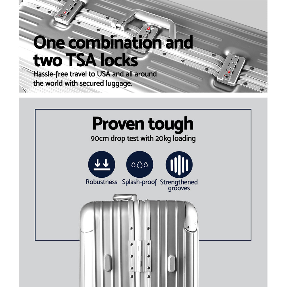 NNEDSZ 28 Aluminium Luggage Trolley - Silver