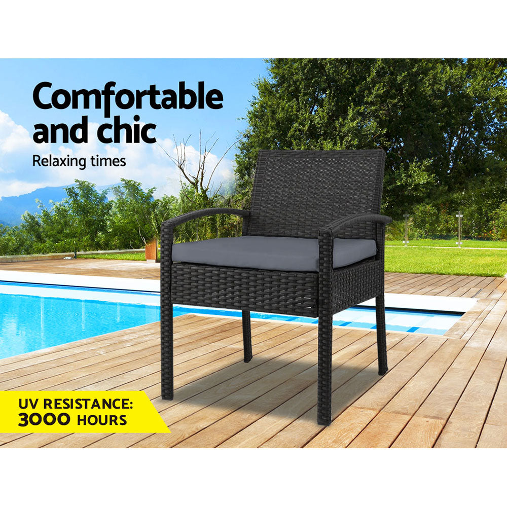 NNEDSZ Furniture Bistro Wicker Chair Black