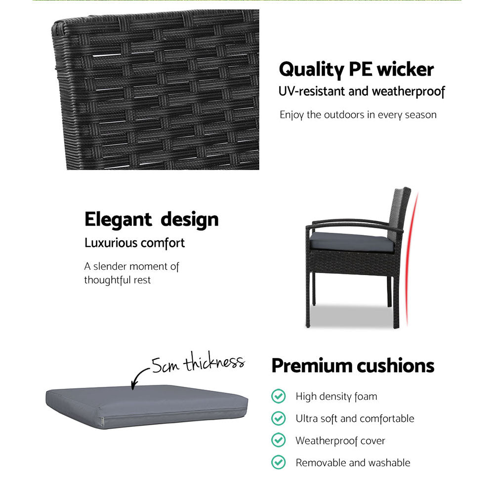 NNEDSZ Furniture Bistro Wicker Chair Black
