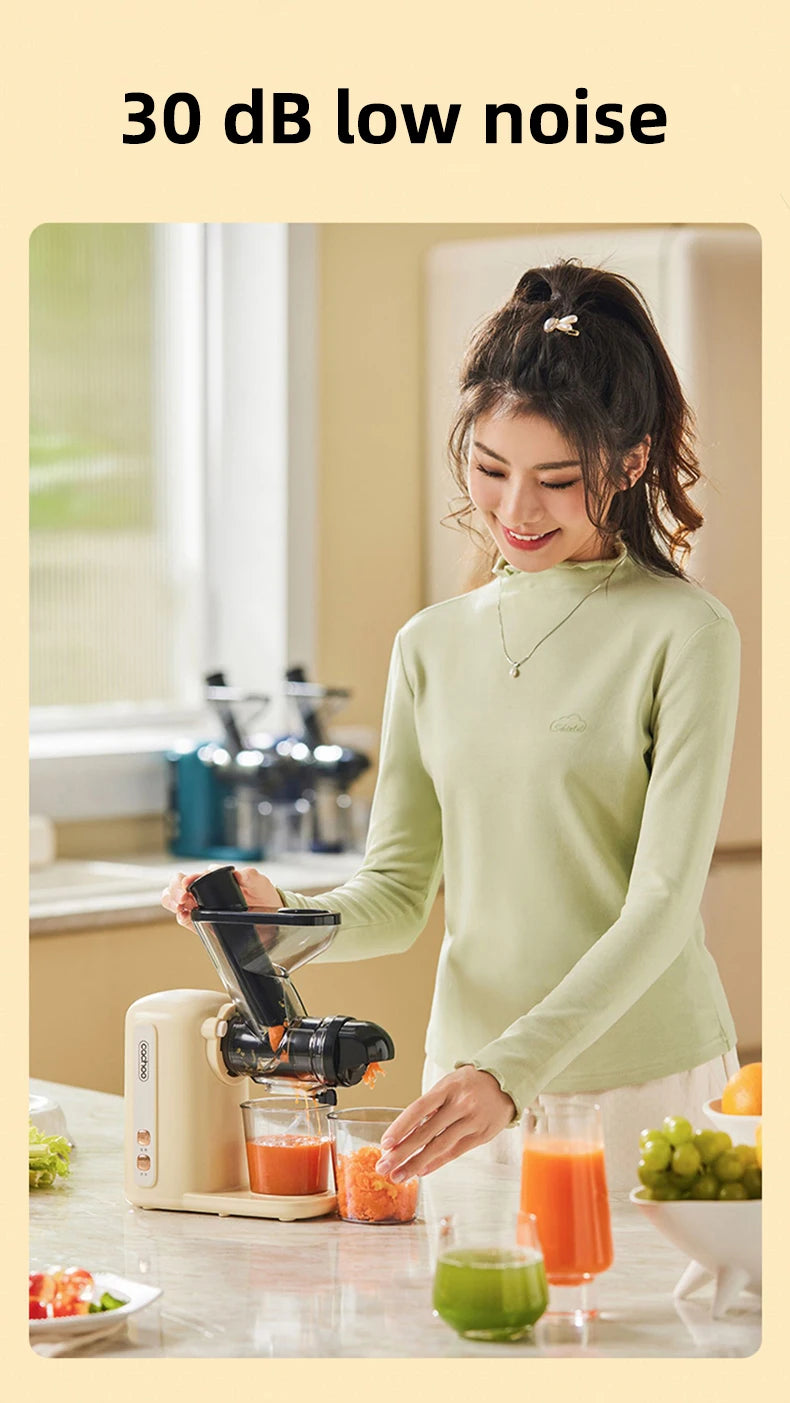 Slow Electric Juicer Multifunction Fruit Vegetable Screw Cold Press Extractor Automatic Squeezer Citrus Juicer Portable Blender