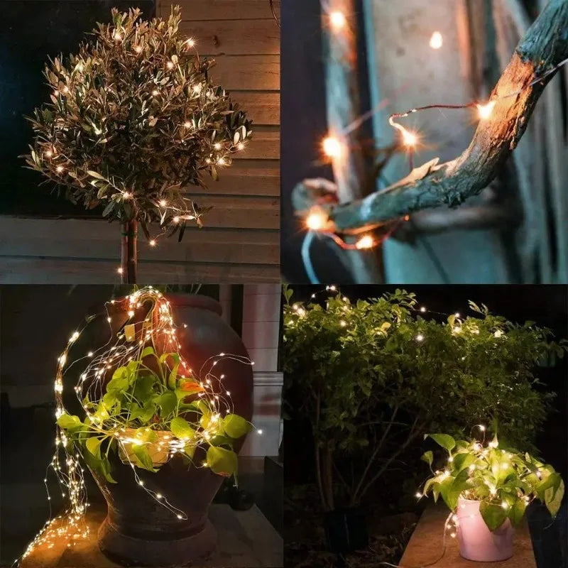 7m/12m/22m/32m/42m Solar Light String Outdoor Waterproof 8 Modes DIY Fairy Garland Lamp Garden Yard Wedding LED Decoration Light