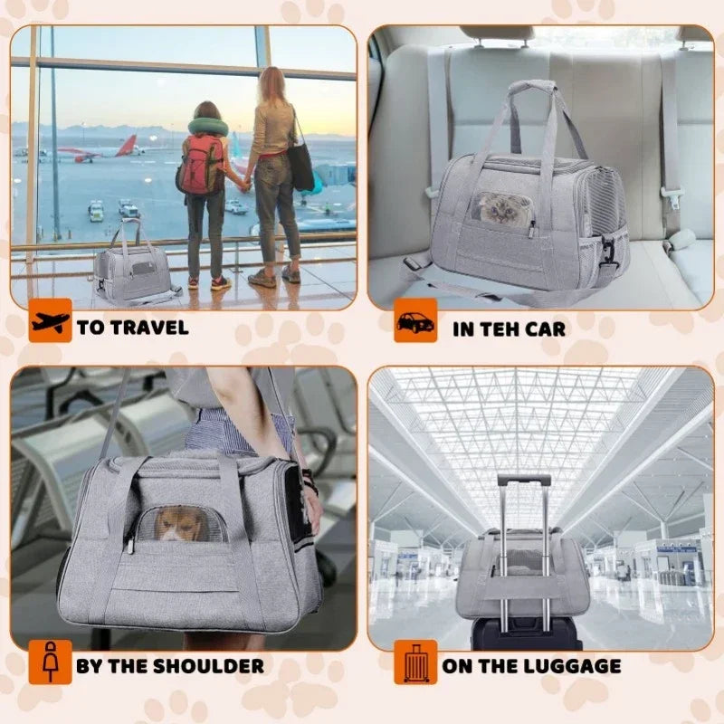 NEW Cat Bags Soft-Sided Portable Dog Carrier Mesh Breathable Carrier Bags Foldable Cats Handbag Travel Pet Bag Transport Bag