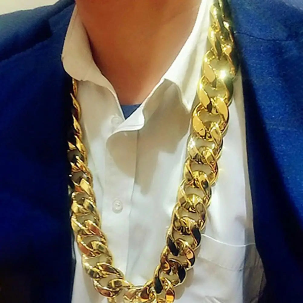 Men Necklace Big Chain Hip Hop Resin Exaggerated Geometric Choker Necklace for Cocktail Party