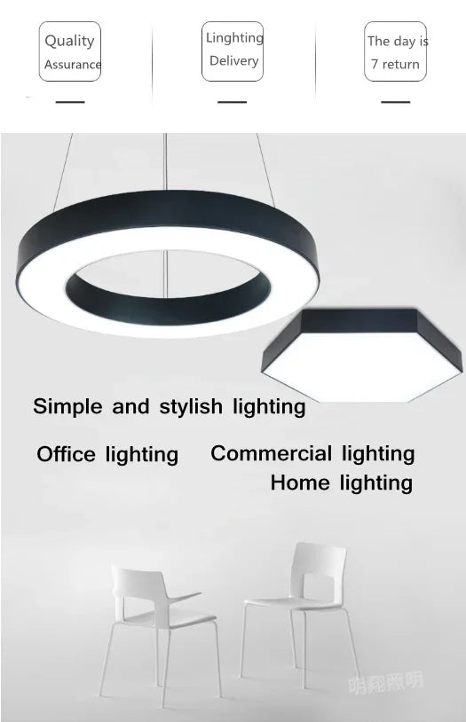Led Lamps Office Chandelier Creative Hexagonal Round Simple Y-shaped splicing Special-Shaped Chandelier Gym Office Light