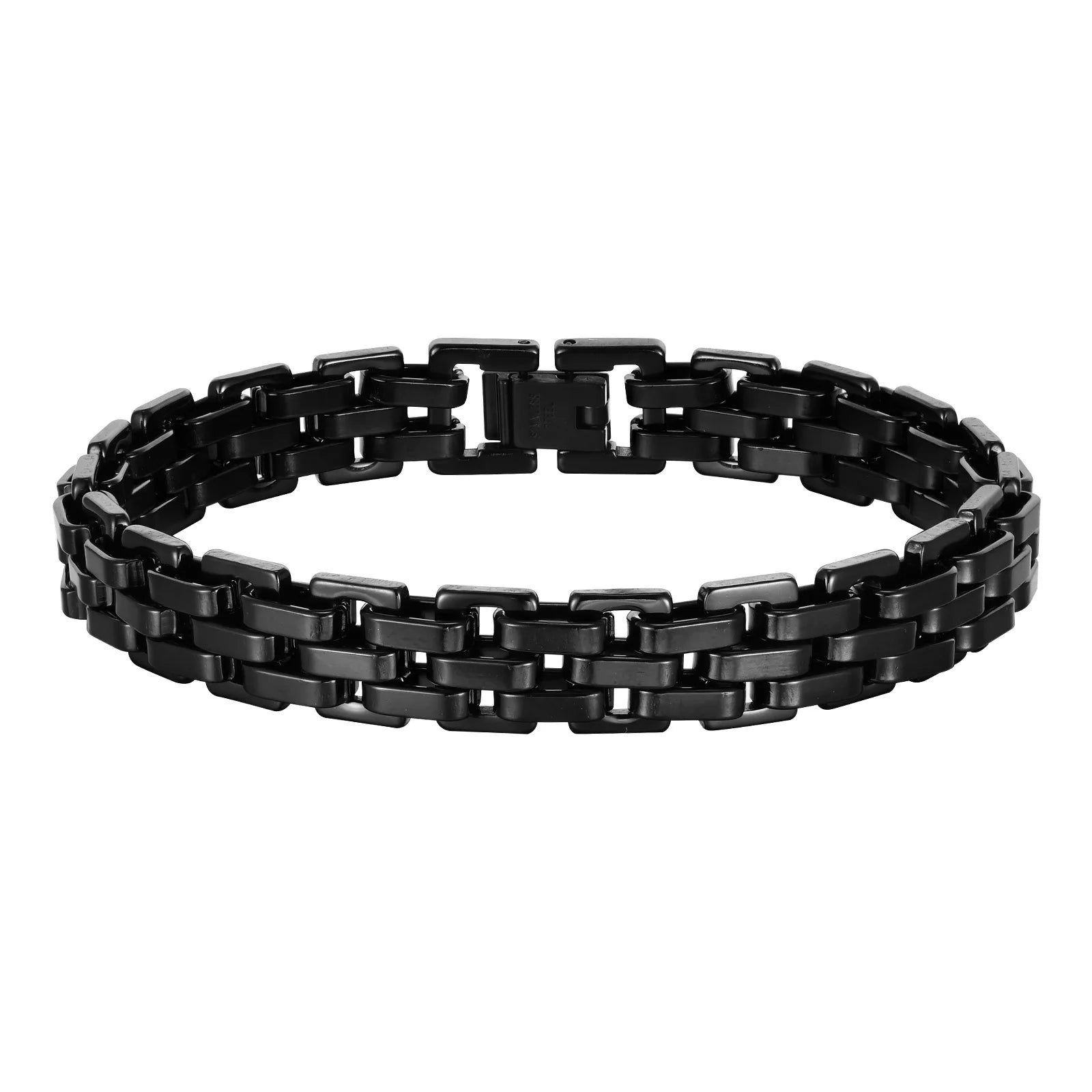 Vnox Thick Masculine Wtach Band Link Bracelets for Men, 11mm Stainless Steel Handmade Link Wristband, Gentle Punk Gift for Him