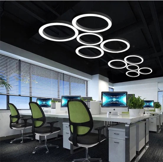 Led Lamps Office Chandelier Creative Hexagonal Round Simple Y-shaped splicing Special-Shaped Chandelier Gym Office Light