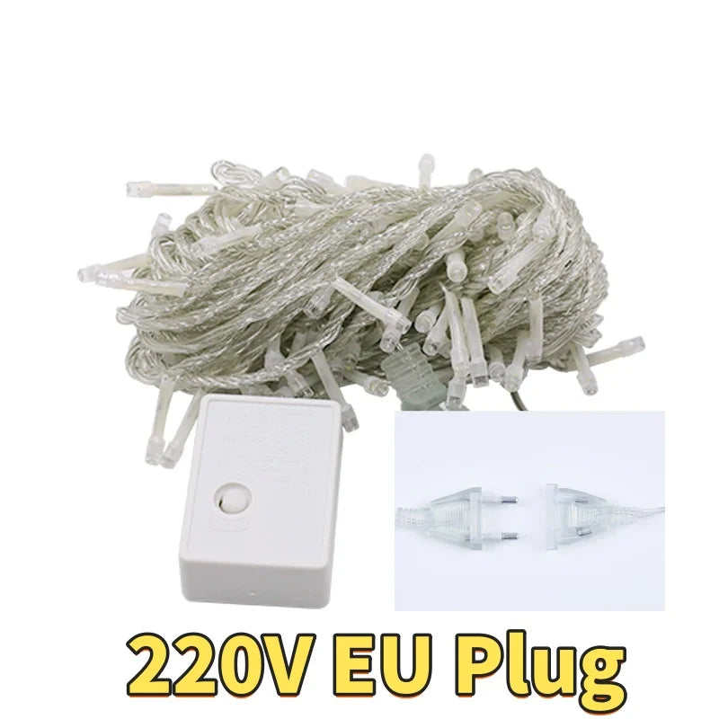10M 20M Christmas Garland Led String Lights Festoon Fairy Lights New Year Lamp Outdoor Lighting for Wedding Party Decoration