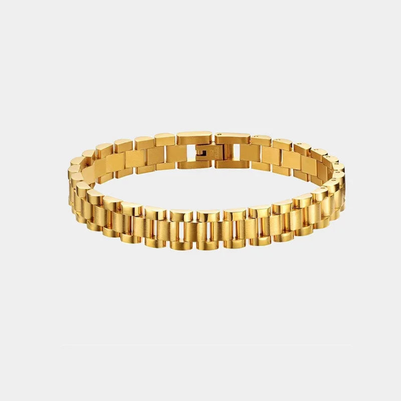 E.B.belle 2024 New Stainless Steel Gold Plated Detachable Wristbands Bracelets Bangles For Women Men Gold Wrap Bracelets