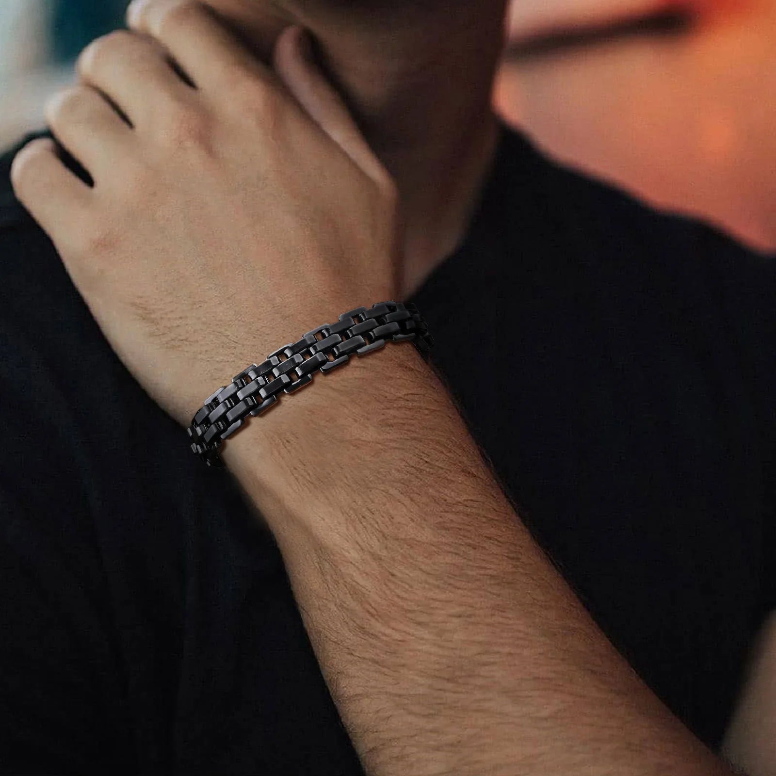 Vnox Thick Masculine Wtach Band Link Bracelets for Men, 11mm Stainless Steel Handmade Link Wristband, Gentle Punk Gift for Him
