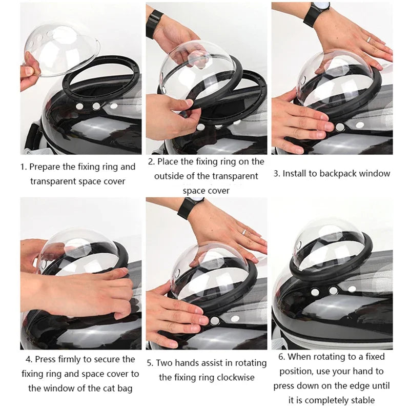 Premium Transparent Breathable SpaceCapsule Pet Backpack Lightweight Portable Carrier for Cats Dogs Travel Outdoor Comfortable