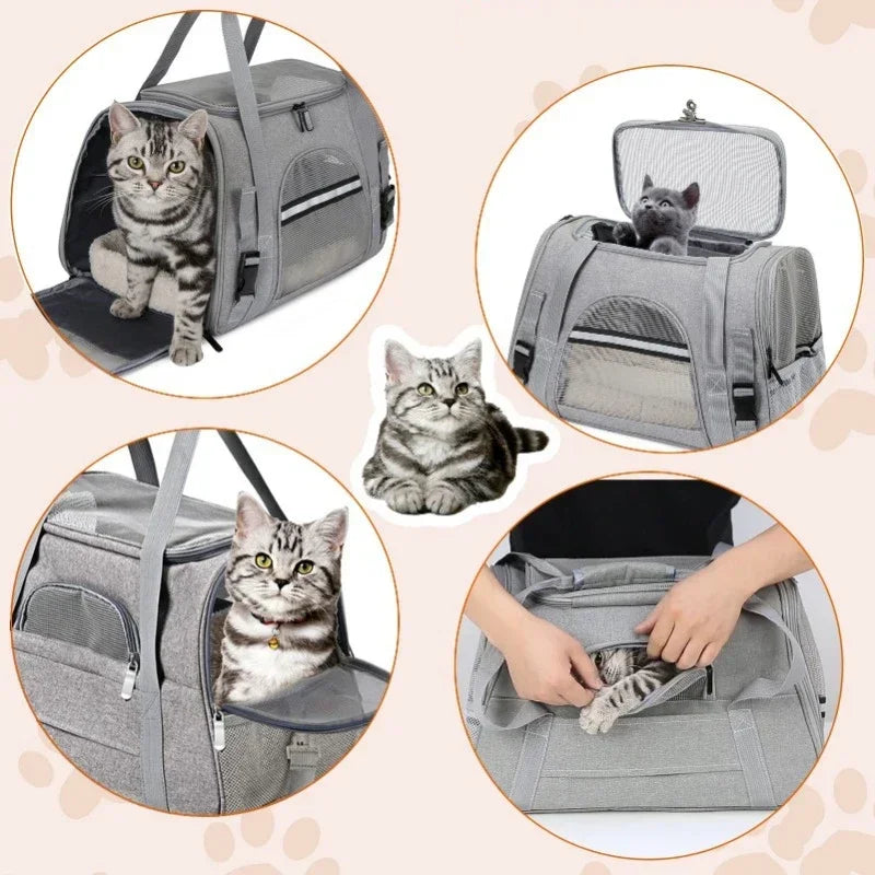 NEW Cat Bags Soft-Sided Portable Dog Carrier Mesh Breathable Carrier Bags Foldable Cats Handbag Travel Pet Bag Transport Bag