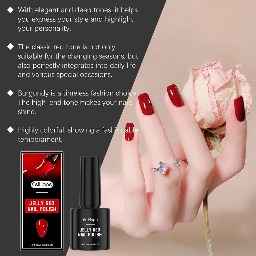 Jelly Ren Nail Polish High Color Rendering Quick Drying Smooth Texture Long-lasting Easy to use