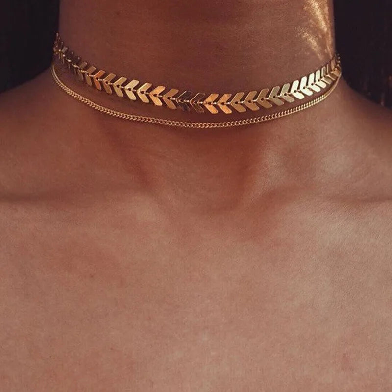 Tenande Vintage Clavicle Chain Necklaces Flowers Tassel Necklaces for Women Bohemian Jewelry Gifts