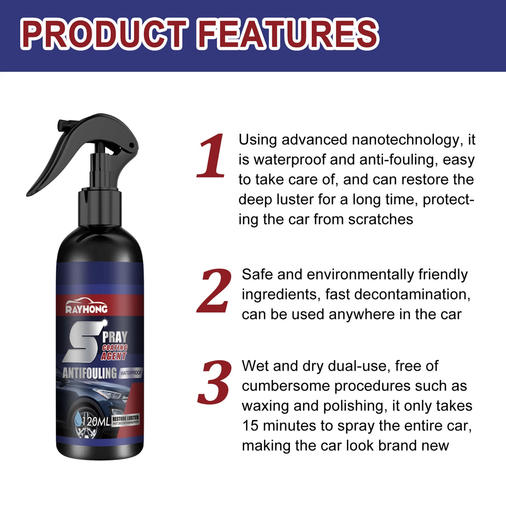 Rayhong Automobile Coating Spray Curing Paint Decontamination, Blackening and Brightening Automobile Coating Nano Coating Spray
