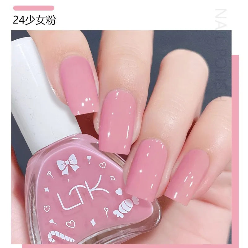 Pink Color Quick Air Dry Nail Polish LTK24