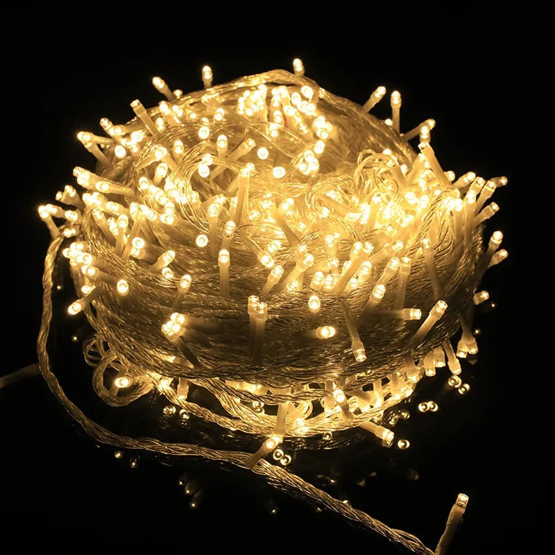 10M 20M Christmas Garland Led String Lights Festoon Fairy Lights New Year Lamp Outdoor Lighting for Wedding Party Decoration