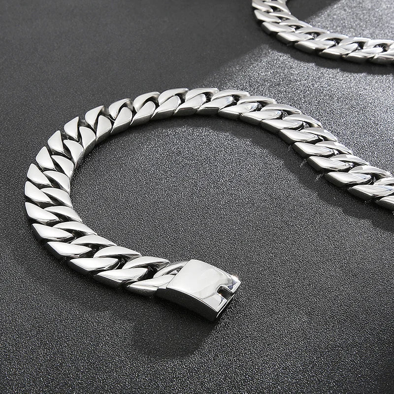 20mm Chunky Curb Chain Bracelet & Necklace - Stainless Steel 316L - KN199983-KJX