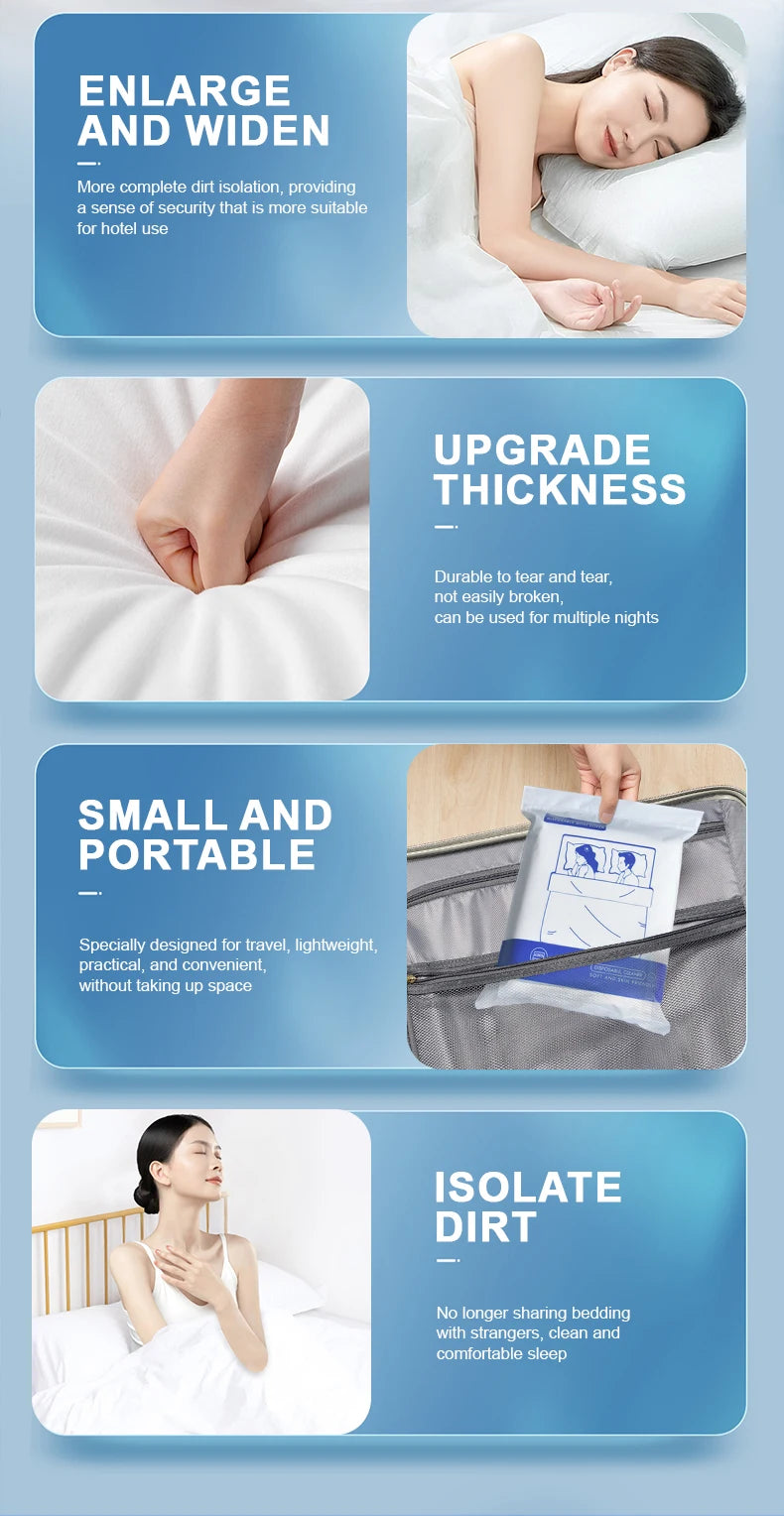 1pc Travel-Ready Disposable Bedding Set - Ultra-Soft & Durable Including Bed Sheet Duvet Cover Pillowcase Quilt Cover - Perfect