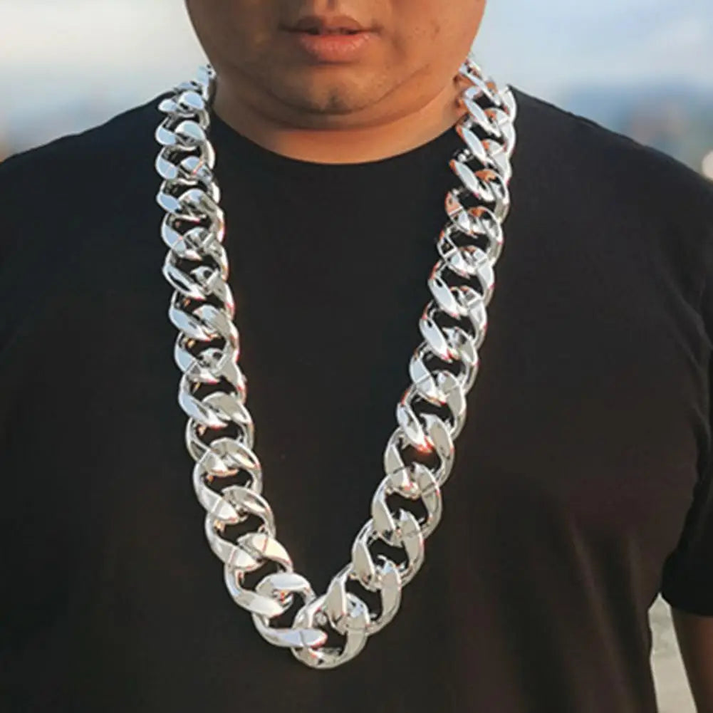 Men Necklace Big Chain Hip Hop Resin Exaggerated Geometric Choker Necklace for Cocktail Party