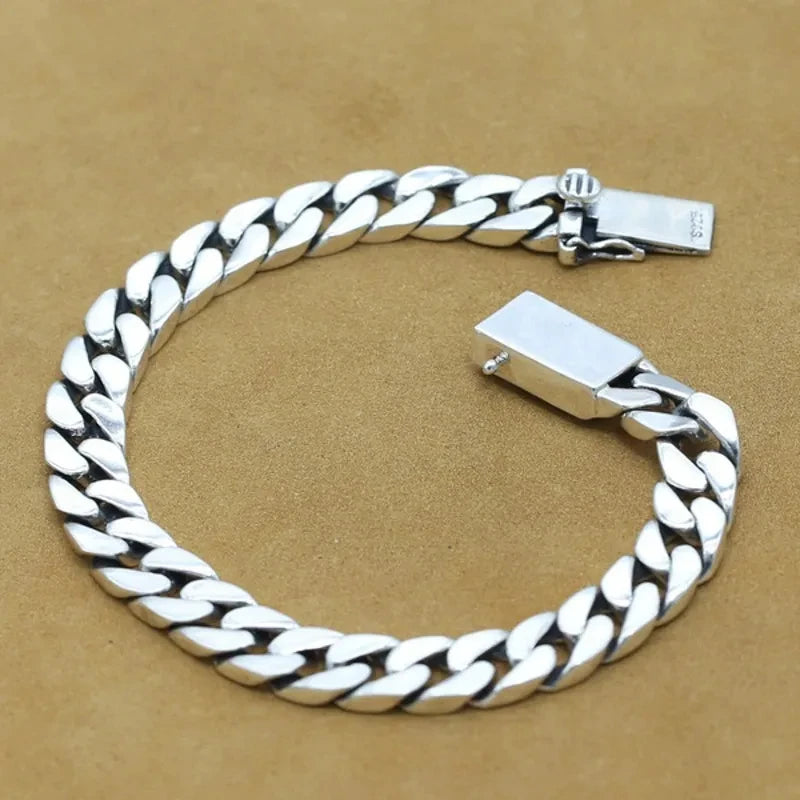 100% S925 Sterling Silver Necklace Bracelet Punk S925 Silver Jewelry Never Fade Carry certificate Men Women Jewelry Gifts