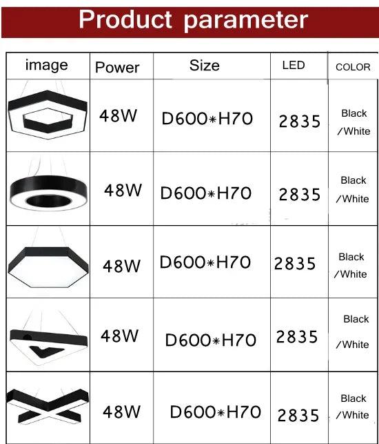 Led Lamps Office Chandelier Creative Hexagonal Round Simple Y-shaped splicing Special-Shaped Chandelier Gym Office Light