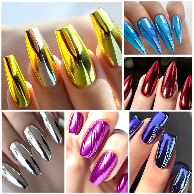 8ml Metallic Nail Polish Mirror Effect Fast Drying Long-Lasting Nails Art Polish DIY No Need Lamp Cure Manicure Nail Supplies