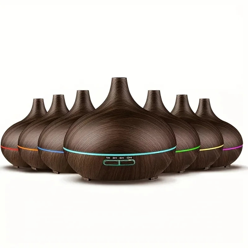 Diffuser For Home 550ml Aromatherapy Essential Oil Diffuser Wood Grain Remote Control Ultrasonic Air Humidifier Cool 7 Color LED