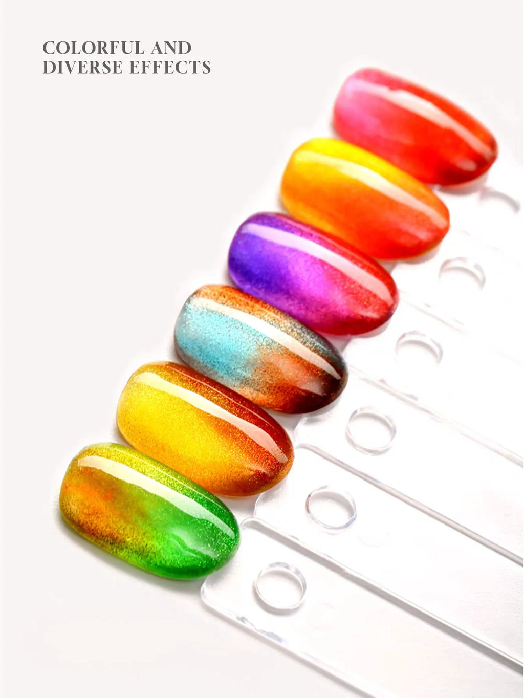 1-7PCS 12ML Ice-clear Glass Superimposed Universal Cat Eye Gel Nail Polish Dopamine Candy Glass Beads Home DIY Nail Gel Polish
