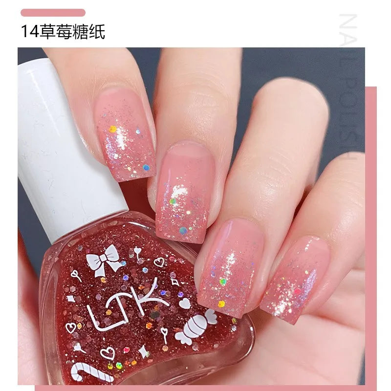 Pink Color Quick Air Dry Nail Polish LTK24