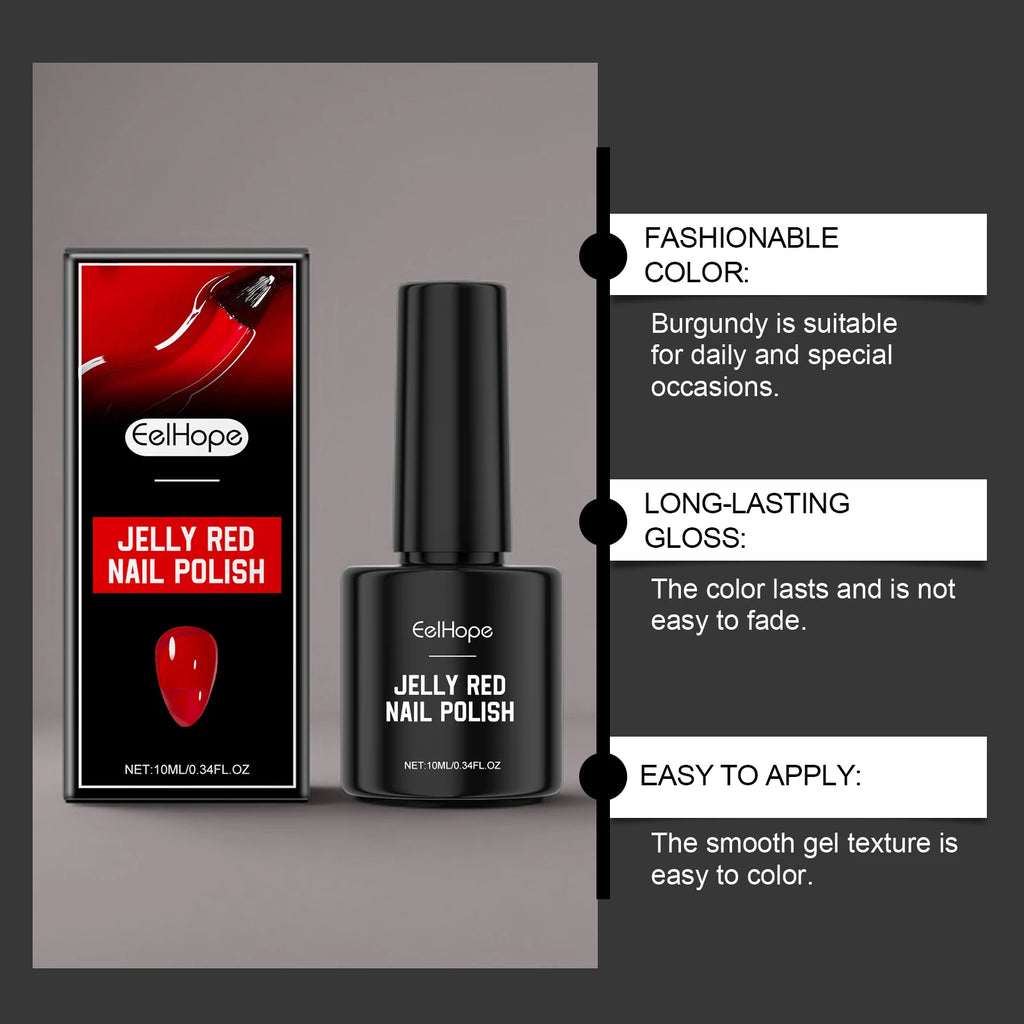 Jelly Ren Nail Polish High Color Rendering Quick Drying Smooth Texture Long-lasting Easy to use
