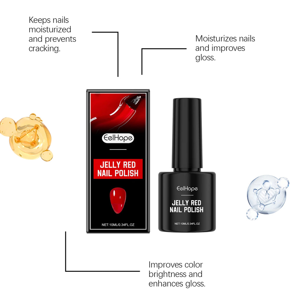 Jelly Ren Nail Polish High Color Rendering Quick Drying Smooth Texture Long-lasting Easy to use