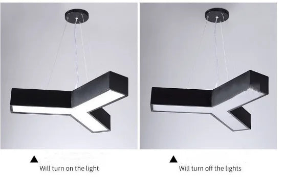 Led Lamps Office Chandelier Creative Hexagonal Round Simple Y-shaped splicing Special-Shaped Chandelier Gym Office Light